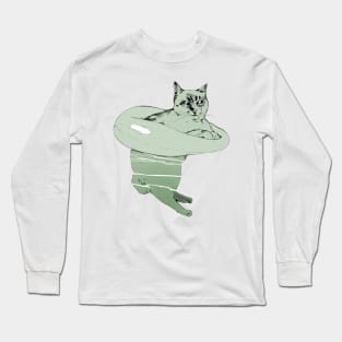 Swimming Cat Long Sleeve T-Shirt